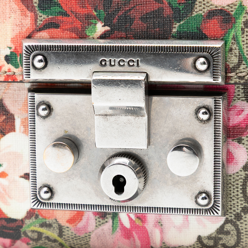 Pre-Loved Gucci Small GG Supreme Blooms Padlock Crossbody - Picture 5 of 7